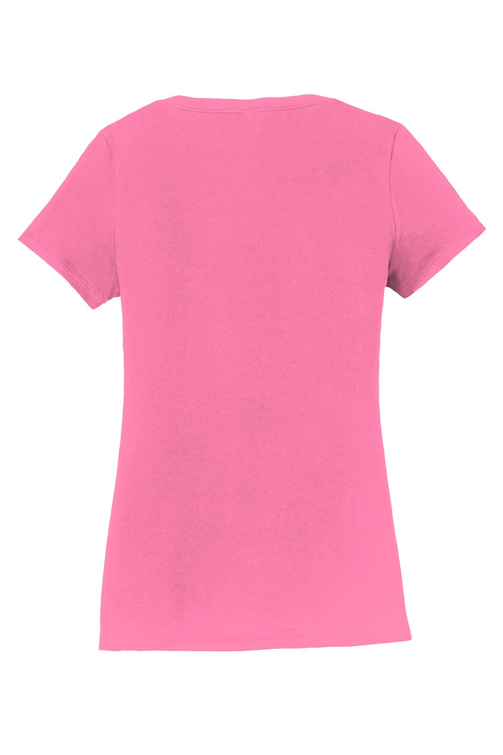 Port & Company LPC450V Womens Fan Favorite Short Sleeve V-Neck T-Shirt New Pink Flat Back