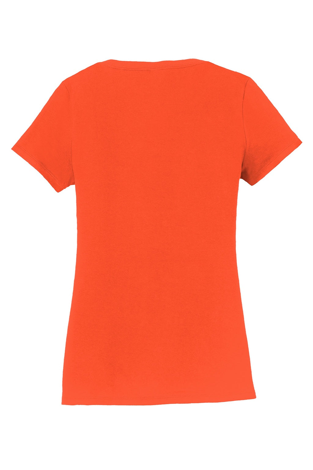 Port & Company LPC450V Womens Fan Favorite Short Sleeve V-Neck T-Shirt Orange Flat Back