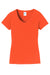 Port & Company LPC450V Womens Fan Favorite Short Sleeve V-Neck T-Shirt Orange Flat Front
