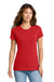 Port & Company LPC450 Womens Fan Favorite Short Sleeve Crewneck T-Shirt Bright Red Model Front