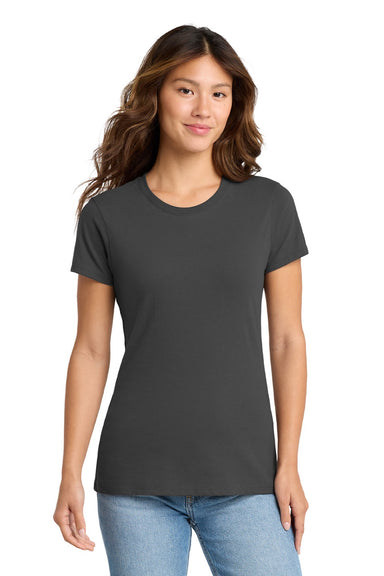Port & Company LPC450 Womens Fan Favorite Short Sleeve Crewneck T-Shirt Charcoal Grey Model Front
