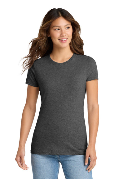 Port & Company LPC450 Womens Fan Favorite Short Sleeve Crewneck T-Shirt Heather Dark Grey Model Front