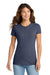 Port & Company LPC450 Womens Fan Favorite Short Sleeve Crewneck T-Shirt Heather Navy Blue Model Front