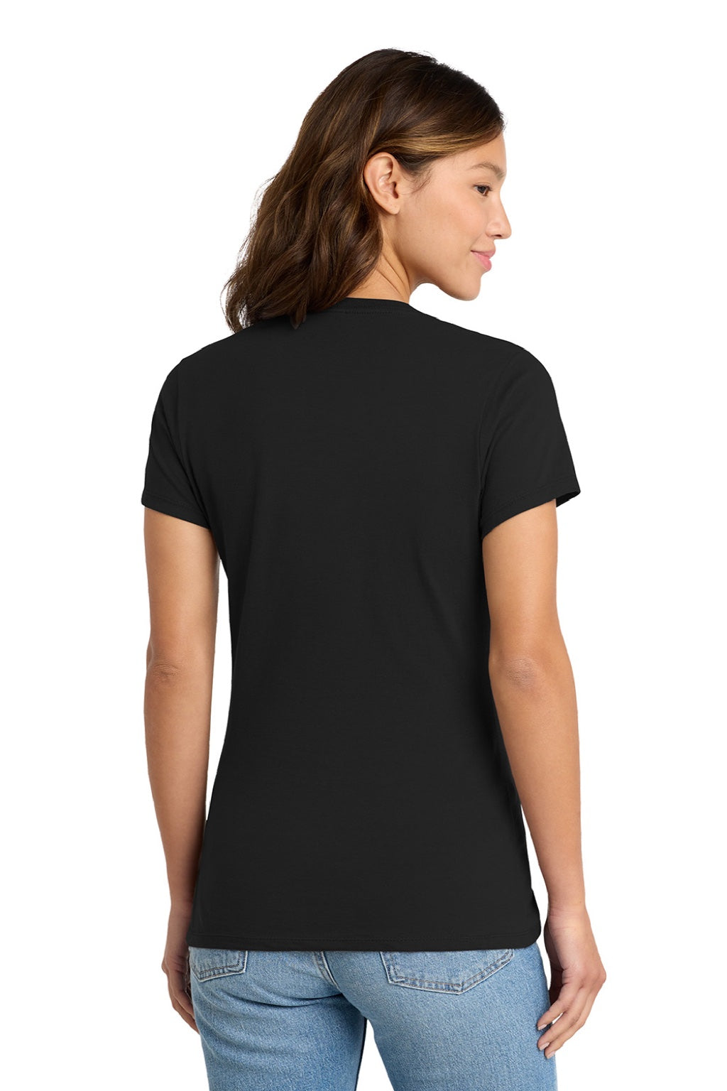 Port & Company LPC450 Womens Fan Favorite Short Sleeve Crewneck T-Shirt Jet Black Model Back