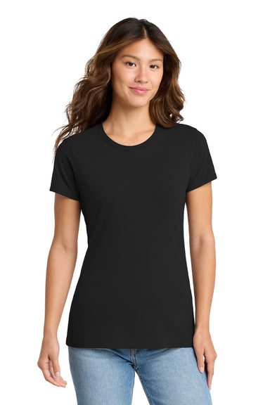 Port & Company LPC450 Womens Fan Favorite Short Sleeve Crewneck T-Shirt Jet Black Model Front