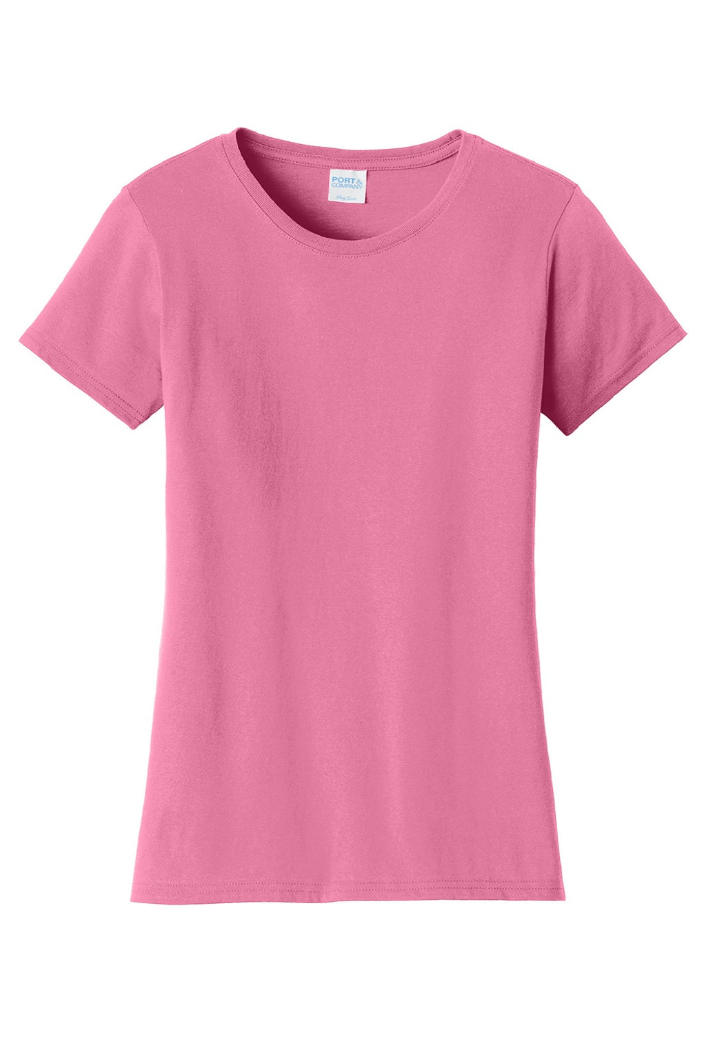 Port & Company LPC450 Womens Fan Favorite Short Sleeve Crewneck T-Shirt New Pink Flat Front