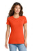 Port & Company LPC450 Womens Fan Favorite Short Sleeve Crewneck T-Shirt Orange Model Front