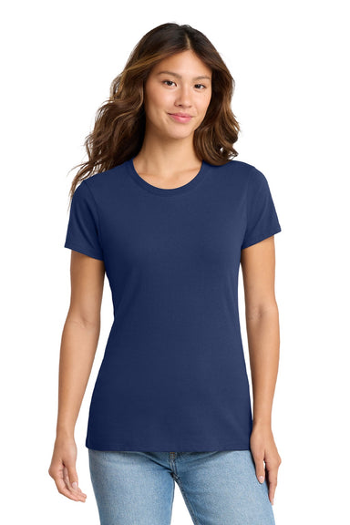 Port & Company LPC450 Womens Fan Favorite Short Sleeve Crewneck T-Shirt Team Navy Blue Model Front
