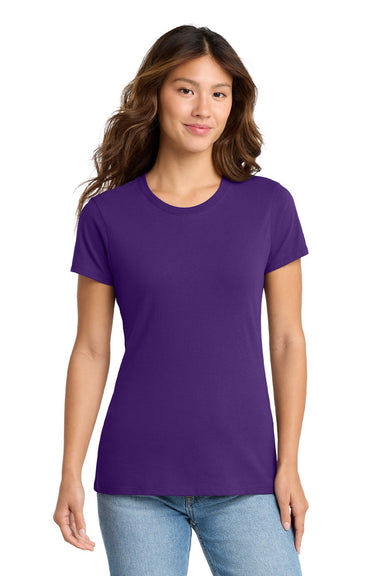 Port & Company LPC450 Womens Fan Favorite Short Sleeve Crewneck T-Shirt Team Purple Model Front