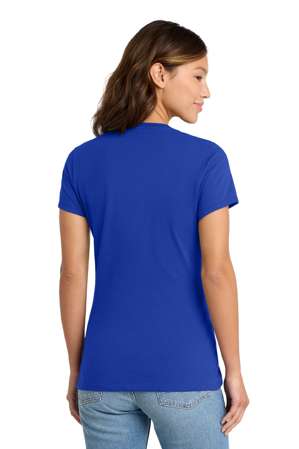 Port & Company LPC450 Womens Fan Favorite Short Sleeve Crewneck T-Shirt True Royal Blue Model Back