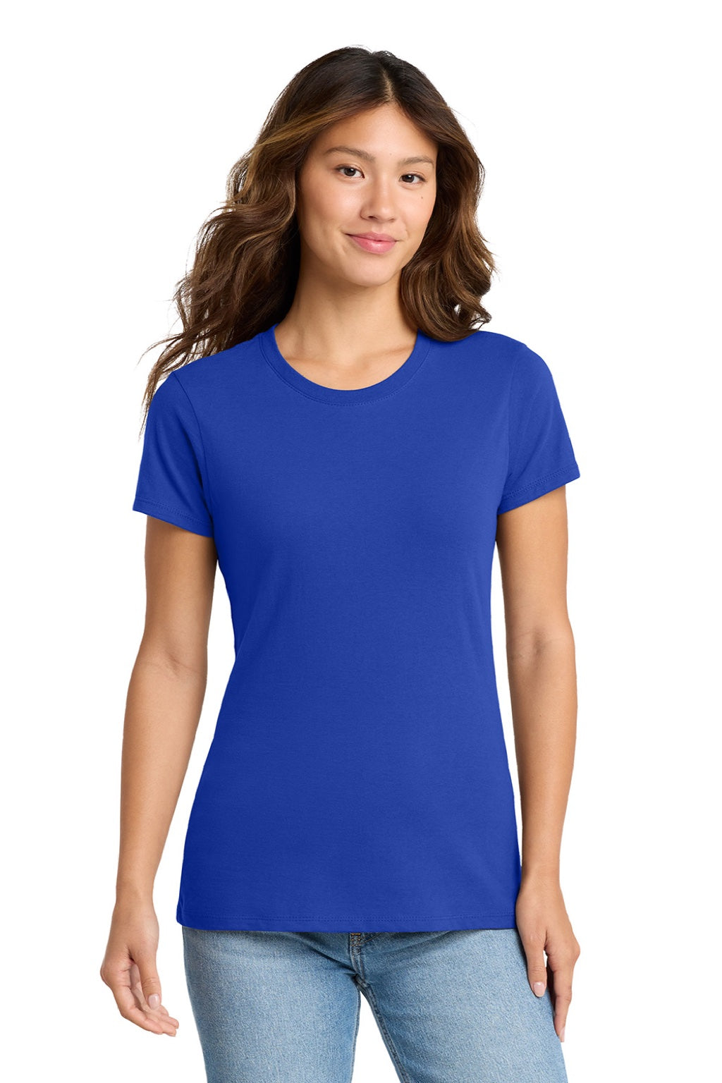 Port & Company LPC450 Womens Fan Favorite Short Sleeve Crewneck T-Shirt True Royal Blue Model Front