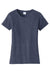 Port & Company LPC450 Womens Fan Favorite Short Sleeve Crewneck T-Shirt Heather Navy Blue Flat Front