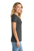 Port & Company LPC455V Womens Fan Favorite Short Sleeve V-Neck T-Shirt Heather Black Model Side