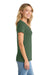 Port & Company LPC455V Womens Fan Favorite Short Sleeve V-Neck T-Shirt Heather Forest Green Model Side