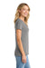 Port & Company LPC455V Womens Fan Favorite Short Sleeve V-Neck T-Shirt Heather Graphite Grey Model Side