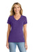 Port & Company LPC455V Womens Fan Favorite Short Sleeve V-Neck T-Shirt Heather Team Purple Model Front