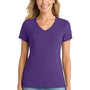 Port & Company Womens Fan Favorite Short Sleeve V-Neck T-Shirt - Heather Team Purple