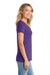 Port & Company LPC455V Womens Fan Favorite Short Sleeve V-Neck T-Shirt Heather Team Purple Model Side