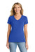 Port & Company LPC455V Womens Fan Favorite Short Sleeve V-Neck T-Shirt Heather True Royal Blue Model Front