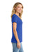 Port & Company LPC455V Womens Fan Favorite Short Sleeve V-Neck T-Shirt Heather True Royal Blue Model Side