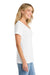 Port & Company LPC455V Womens Fan Favorite Short Sleeve V-Neck T-Shirt White Model Side