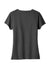 Port & Company LPC455V Womens Fan Favorite Short Sleeve V-Neck T-Shirt Heather Black Flat Back