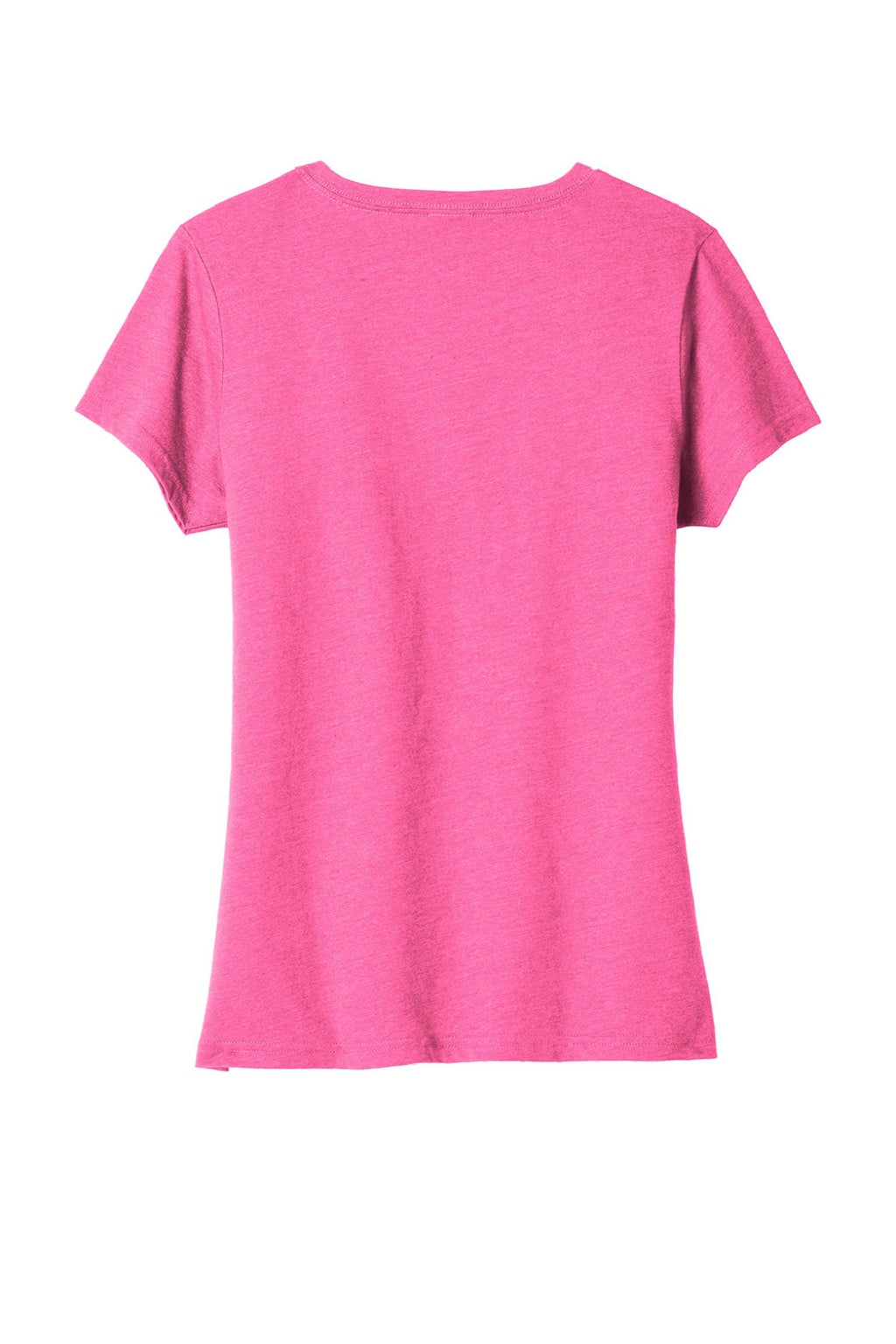 Port & Company LPC455V Womens Fan Favorite Short Sleeve V-Neck T-Shirt Heather Neon Pink Flat Back