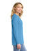 Port & Company LPC54LS Womens Core Long Sleeve Crewneck T-Shirt Aquatic Blue Model Side