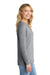 Port & Company LPC54LS Womens Core Long Sleeve Crewneck T-Shirt Heather Grey Model Side