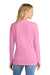 Port & Company LPC54LS Womens Core Long Sleeve Crewneck T-Shirt Candy Pink Model Back
