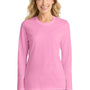 Port & Company Womens Core Long Sleeve Crewneck T-Shirt - Candy Pink