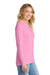 Port & Company LPC54LS Womens Core Long Sleeve Crewneck T-Shirt Candy Pink Model Side