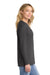 Port & Company LPC54LS Womens Core Long Sleeve Crewneck T-Shirt Charcoal Grey Model Side