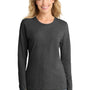 Port & Company Womens Core Long Sleeve Crewneck T-Shirt - Heather Dark Grey