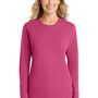 Port & Company Womens Core Long Sleeve Crewneck T-Shirt - Sangria Pink
