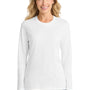 Port & Company Womens Core Long Sleeve Crewneck T-Shirt - White