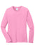Port & Company LPC54LS Womens Core Long Sleeve Crewneck T-Shirt Candy Pink Flat Front