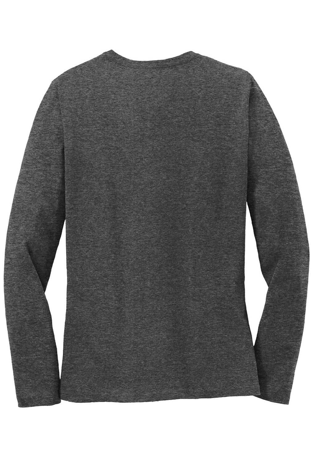 Port & Company LPC54LS Womens Core Long Sleeve Crewneck T-Shirt Heather Dark Grey Flat Back