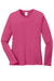 Port & Company LPC54LS Womens Core Long Sleeve Crewneck T-Shirt Sangria Pink Flat Front
