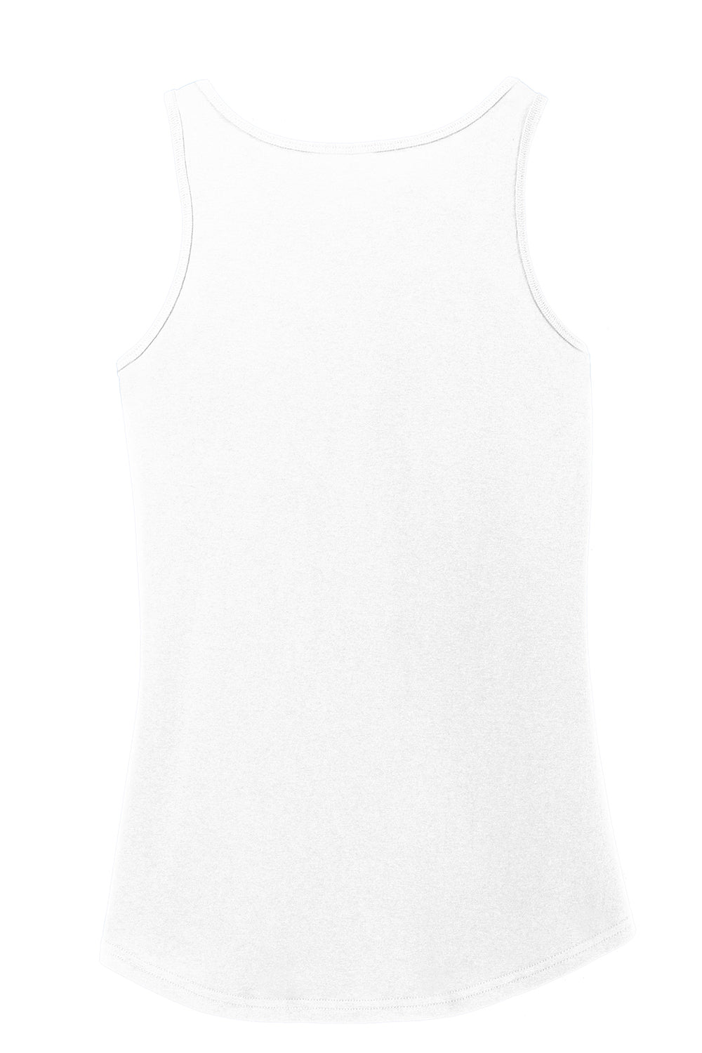 Port & Company LPC54TT Womens Core Tank Top White Flat Back
