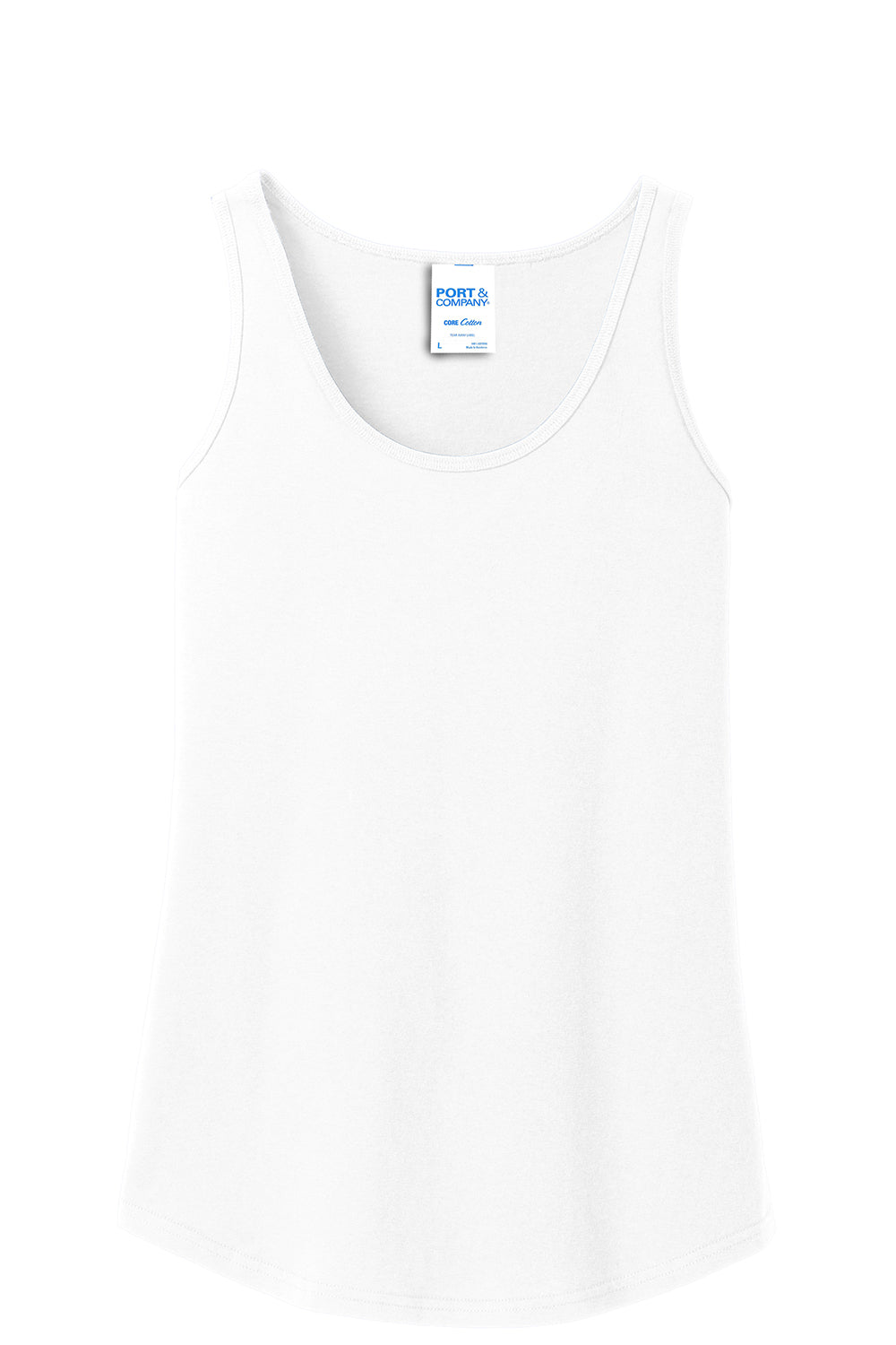 Port & Company LPC54TT Womens Core Tank Top White Flat Front