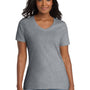 Port & Company Womens Core Short Sleeve V-Neck T-Shirt - Heather Grey