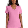 Port & Company Womens Core Short Sleeve V-Neck T-Shirt - Candy Pink