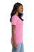 Port & Company LPC54V Womens Core Short Sleeve V-Neck T-Shirt Candy Pink Model Side