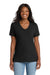 Port & Company LPC54V Womens Core Short Sleeve V-Neck T-Shirt Jet Black Model Front