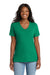 Port & Company LPC54V Womens Core Short Sleeve V-Neck T-Shirt Kelly Green Model Front