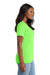 Port & Company LPC54V Womens Core Short Sleeve V-Neck T-Shirt Neon Green Model Side