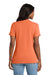 Port & Company LPC54V Womens Core Short Sleeve V-Neck T-Shirt Neon Orange Model Back