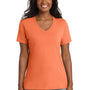 Port & Company Womens Core Short Sleeve V-Neck T-Shirt - Neon Orange