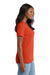 Port & Company LPC54V Womens Core Short Sleeve V-Neck T-Shirt Orange Model Side